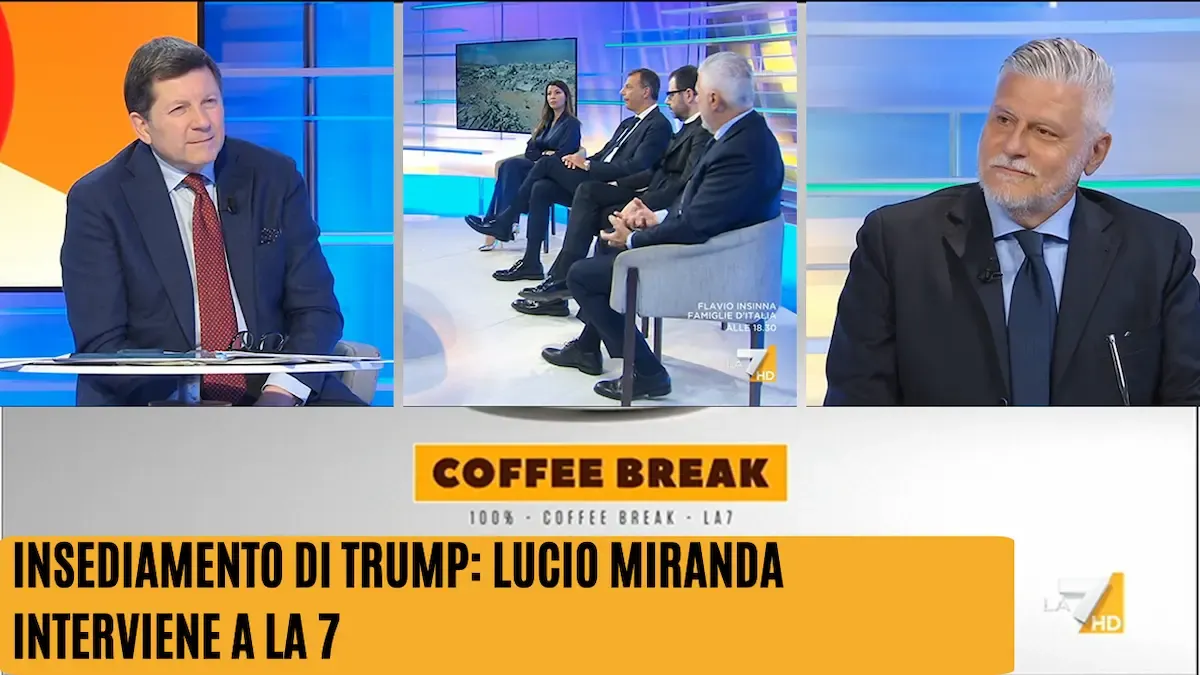 Lucio Miranda di ExportUSA durante la trasmissione coffee break sul canale LA7