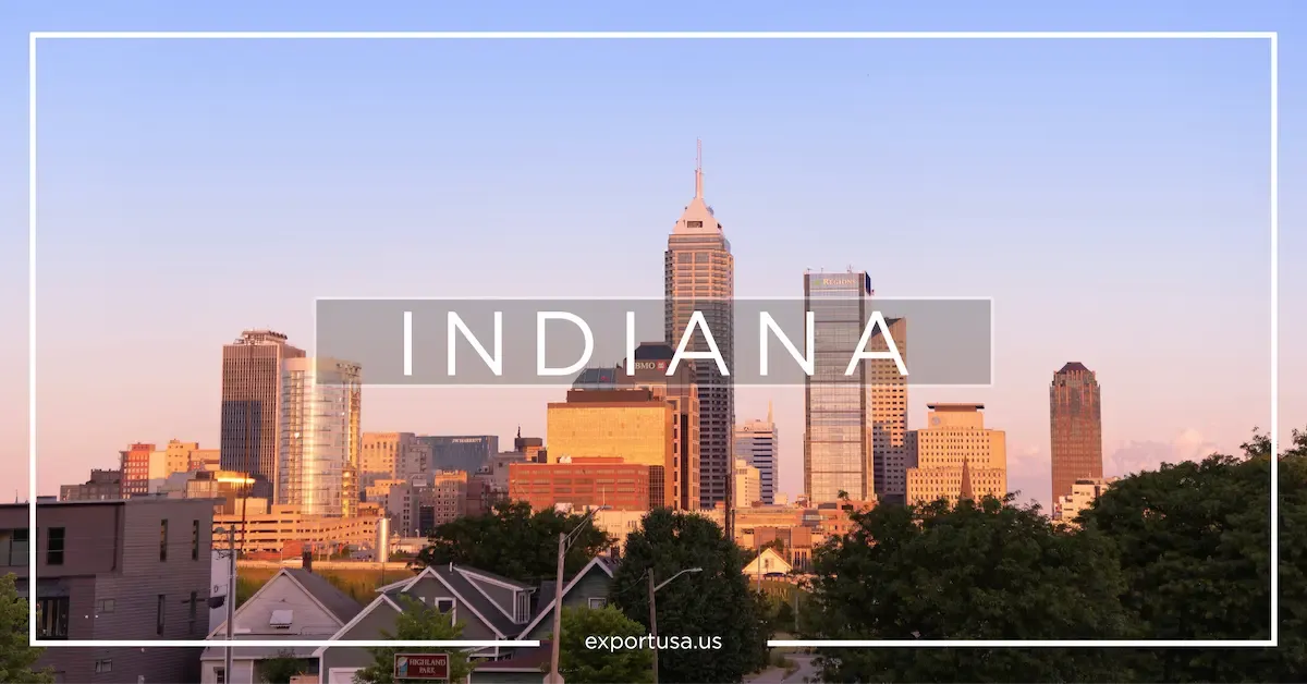 Skyline di Indianapolis, Indiana, dove avviare un impianto produttivo o uno stabilimento