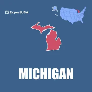 Mappa del Michigan Stato Usa dove aprire un impianto produttivo